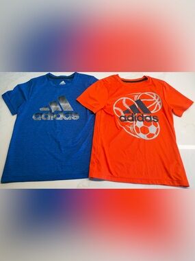 Boys Adidas Performance Shirt Bundle Size 6 Blue Orange Athletic
